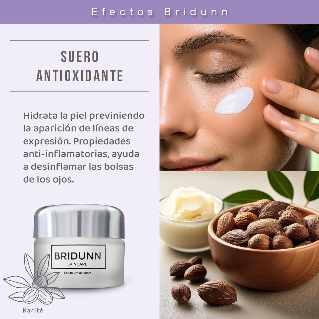 BRIDUNN SKINCARE KIT - Conjunto Suero Piel Radiante: Crema Facial Despigmentante quitamanchas y Suero Antioxidante con Karité | Elimina Manchas, Aclara el Tono y Previene el Envejecimiento | Natural y Libre de Químicos, para Todo Tipo de Piel