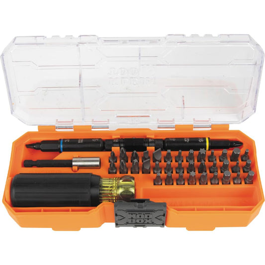 Klein Tools 32501HD KNECT - Juego de destornilladores multipuntas y tuercas con clasificación de impacto de 46 piezas con funda MODbox, 39 bits, 4 destornilladores de tuerca, soporte de brocas, mango