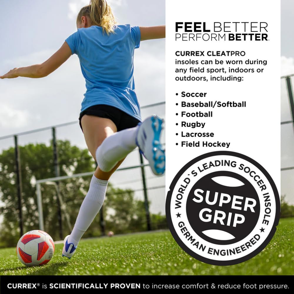 Plantilla CleatPRO CURREX Comodidad y Súper Agarre para Hombres, Mujeres y Jóvenes