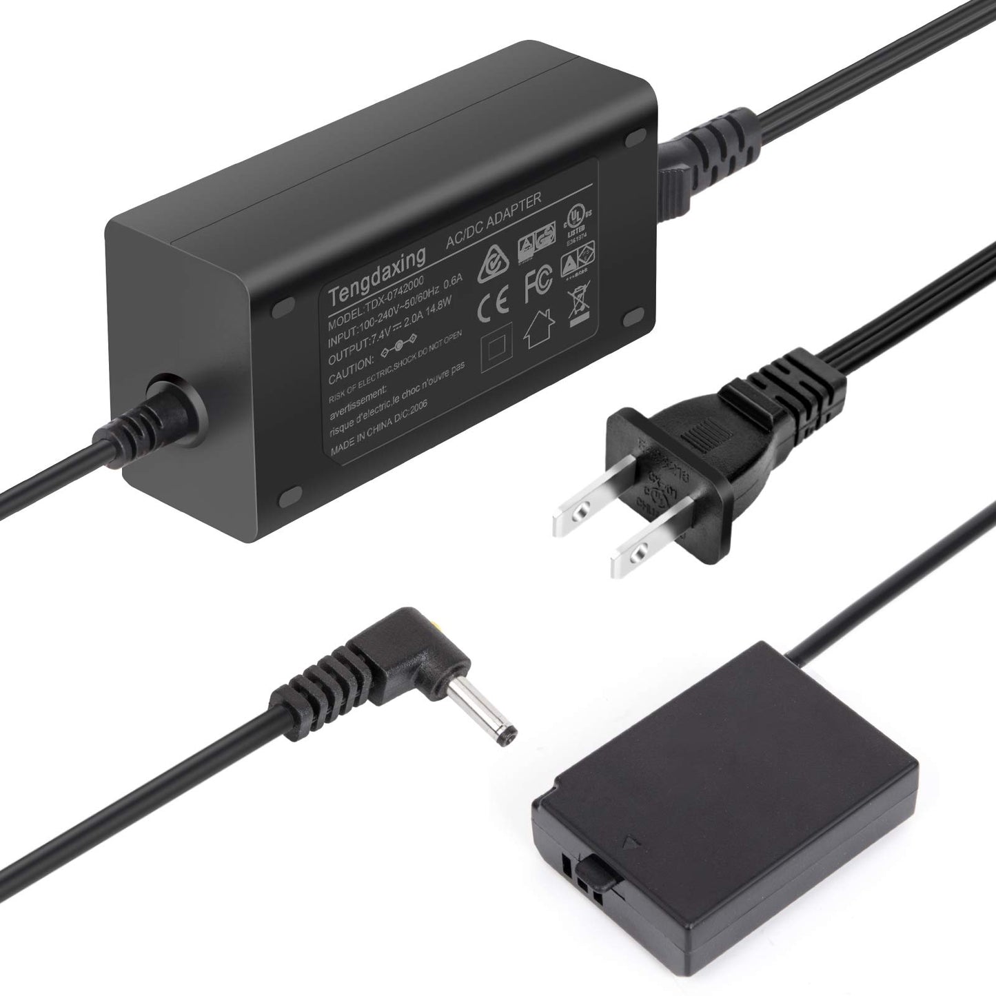 Tengdaxing ACK-E10 - Kit de adaptador de corriente LP-E10 con cable para cámaras Canon EOS Rebel T3 T6 T5 T7 1100D 1200D 1300D 1500D 2000D Kiss X50 X70 X80 X90