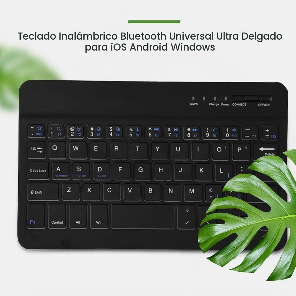 Teclado Inalámbrico Oumij Mini Blanco Ultra Delgado Recargable Universal para PC, Tablet y Laptop