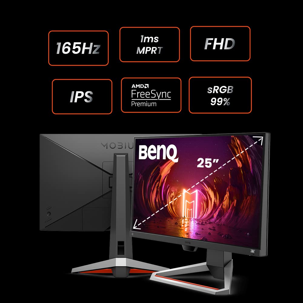 BenQ Monitor Gamer MOBIUZ EX2510S de 24.5 Pulgadas FHD HDRi IPS 165 Hz 1ms FreeSync Premium, Bocinas Trevolo 2.5Wx2