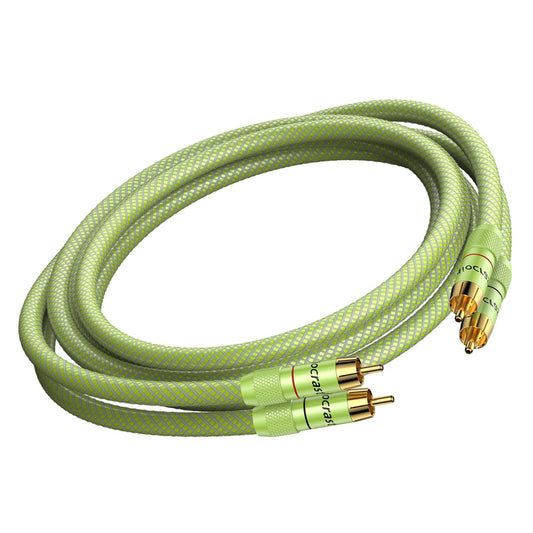 Cable de Audio Hi-Fi Audiocrast Negro Núcleo OFC 5N Doble Conector RCA Macho a Macho 1 m