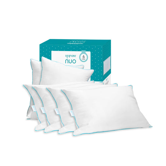 Almohada King Size Sognare Nuo Semi Firme Microfibras Gel Hipoalergénica Lavable 6 Pack