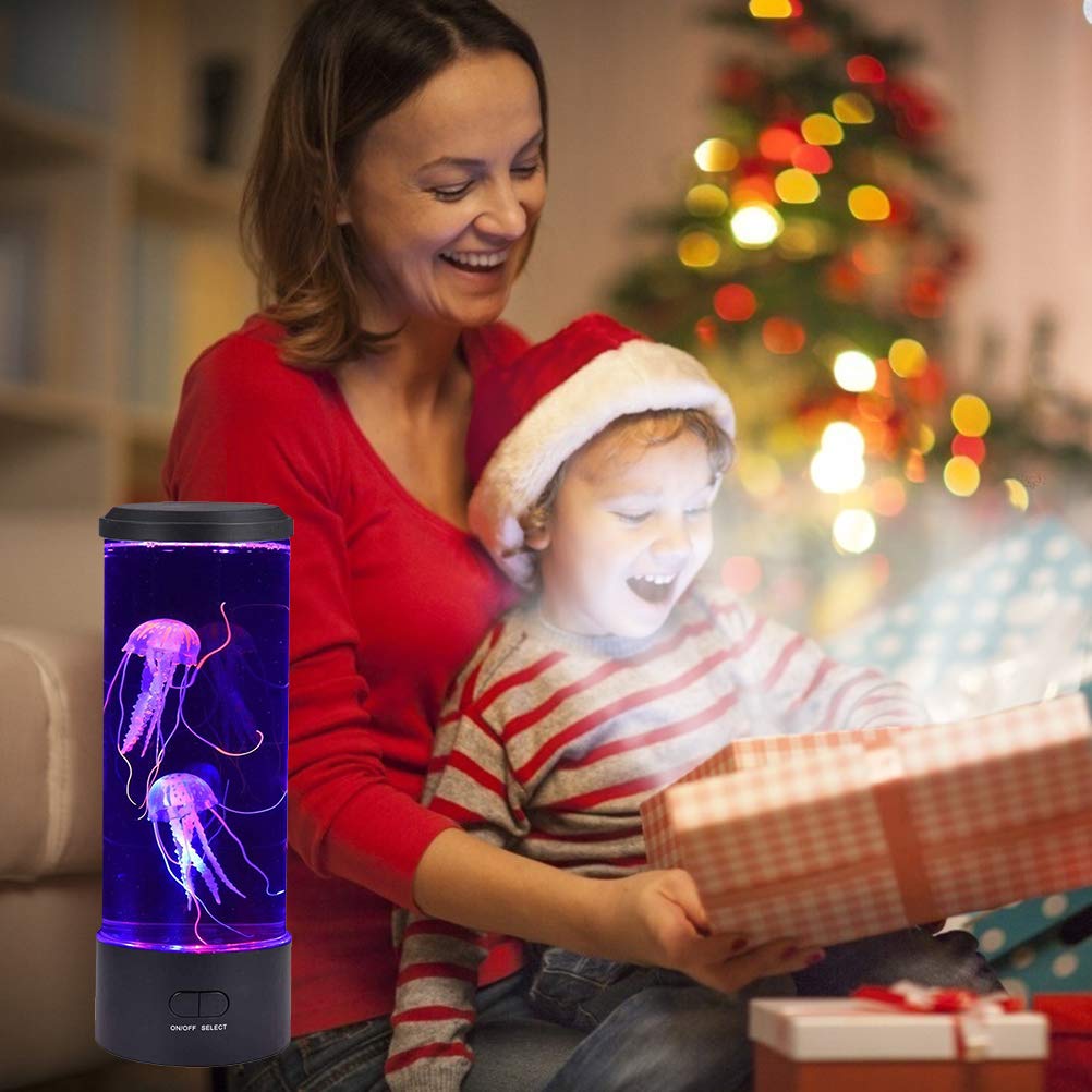 Atrumly Lámpara de medusa, lámpara LED de medusas de lava, lámpara LED de estado de ánimo, luz nocturna, para hombres y mujeres, decoración del hogar y la oficina
