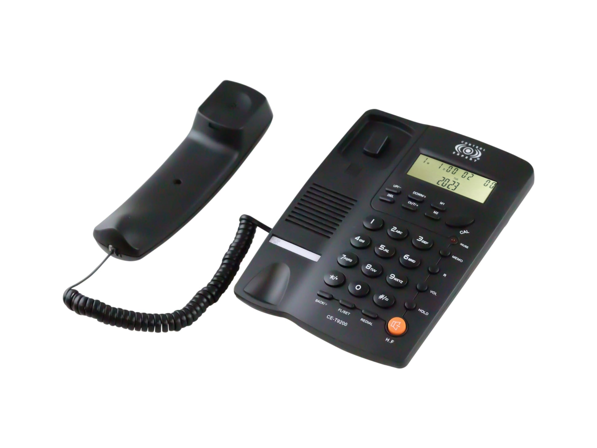 CONTROL EXPERT Teléfono Alámbrico de Casa con Identificador de Llamadas, Manos Libres y Calculadora | Teléfono Fijo Moderno para Oficina, Negocio u Hotel | Diseño Compacto y Funcional