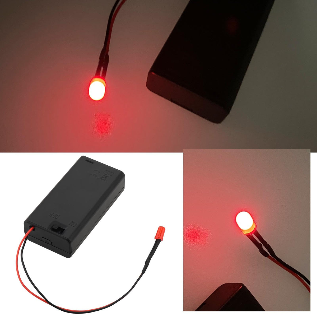 Pack de 2 Alarmas LED OTOTEC Rojas con Soporte Precableado para Coches, Barcos y Motocicletas