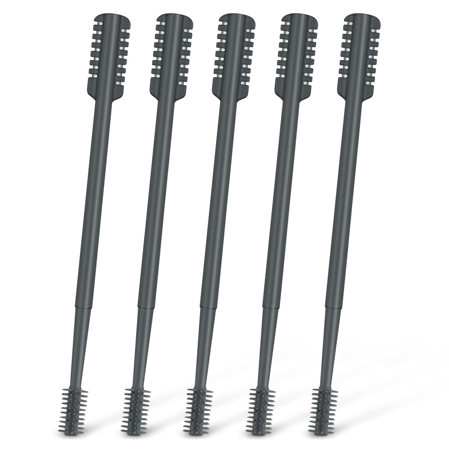 MIVZO - Cortador de pelo nasal 2 en 1, de doble cara, recortador de pelo para nariz manual, portátil, con cepillo de limpieza suave para mujeres y hombres (gris)