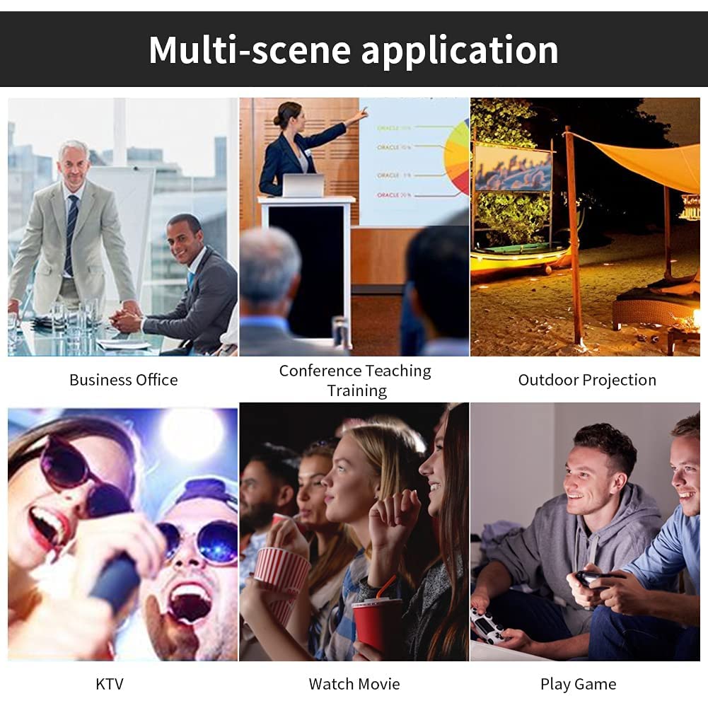 visualización de proyector de 60 pulgadas, visualización de proyección de video pequeña de 16:9 HD plegable antiarrugas, visualización de proyección de video portátil 4:3 para interiores y exteriores