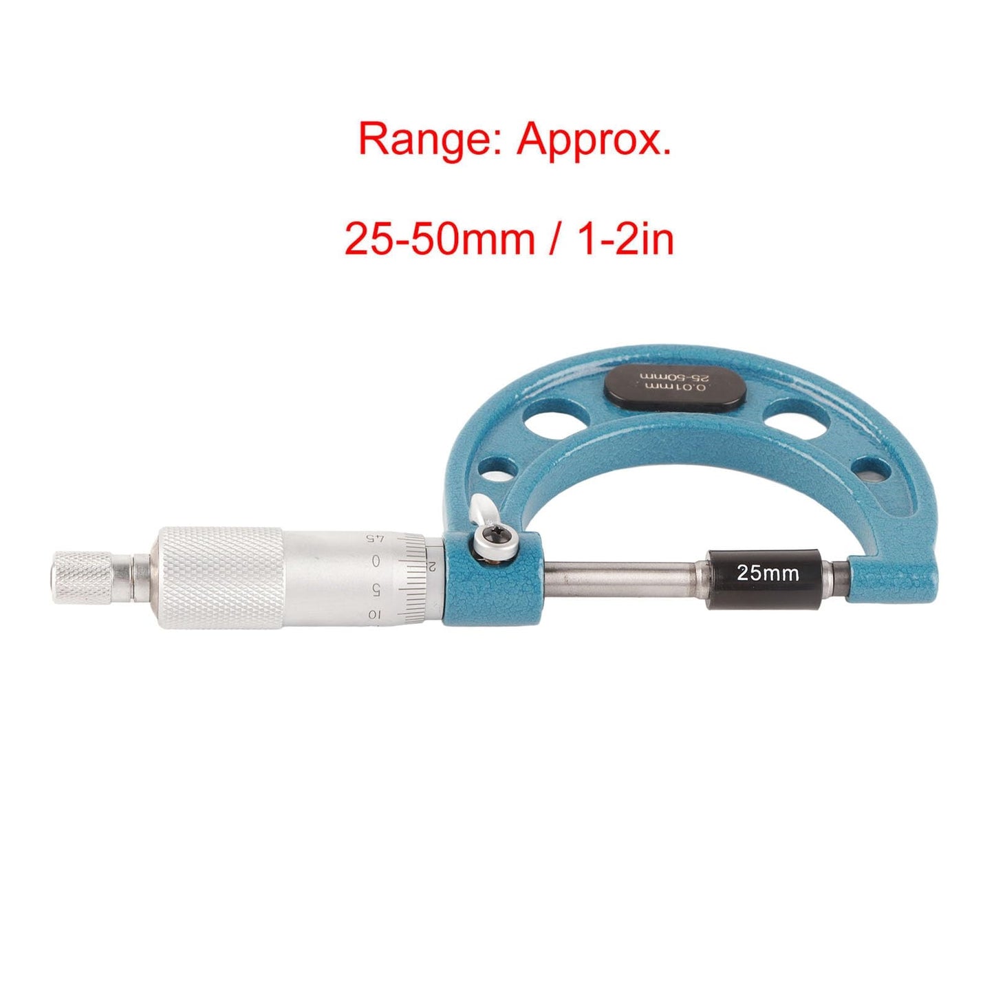 Micrómetro Exterior Precisión 0,01 Mm Acero Inoxidable para Equipos de Maquinaria