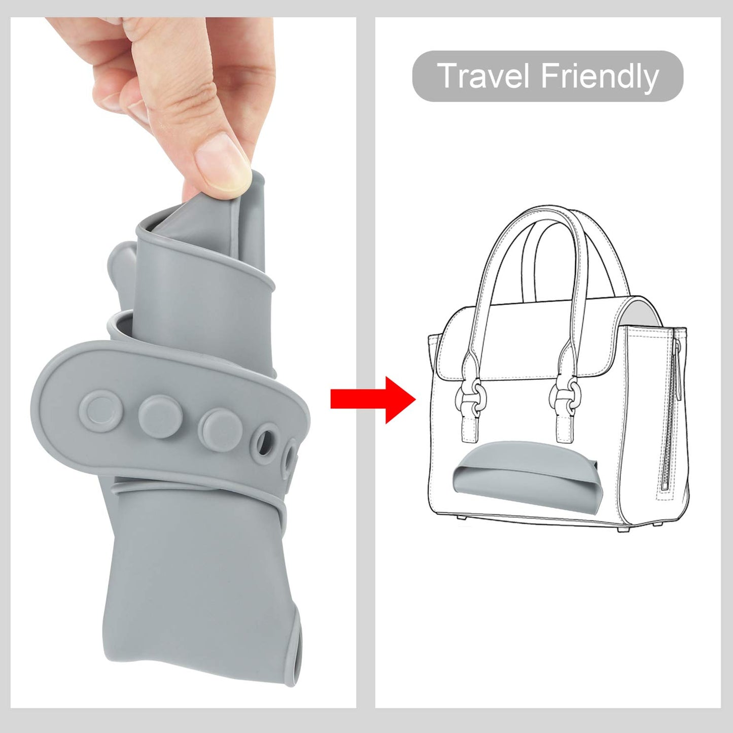 PandaEar - Paquete de 3 baberos de silicona impermeables para bebé, baberos de alimentación súper delgados y ligeros con bolsillo para colector de alimentos para niños pequeños (azul/púrpura/gris)