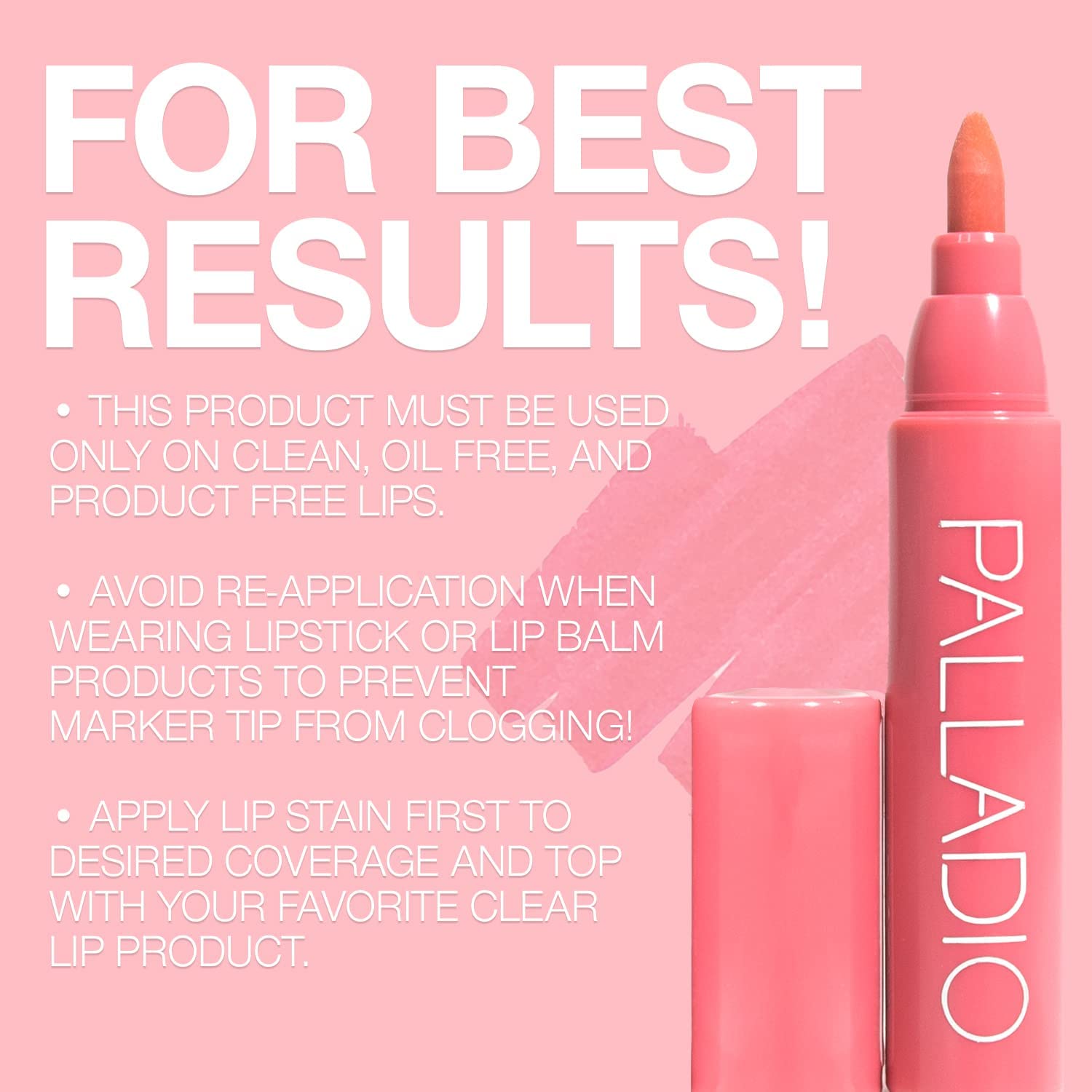 Tinte para Labios Palladio Rose Hidratante e Impermeable de Larga Duración