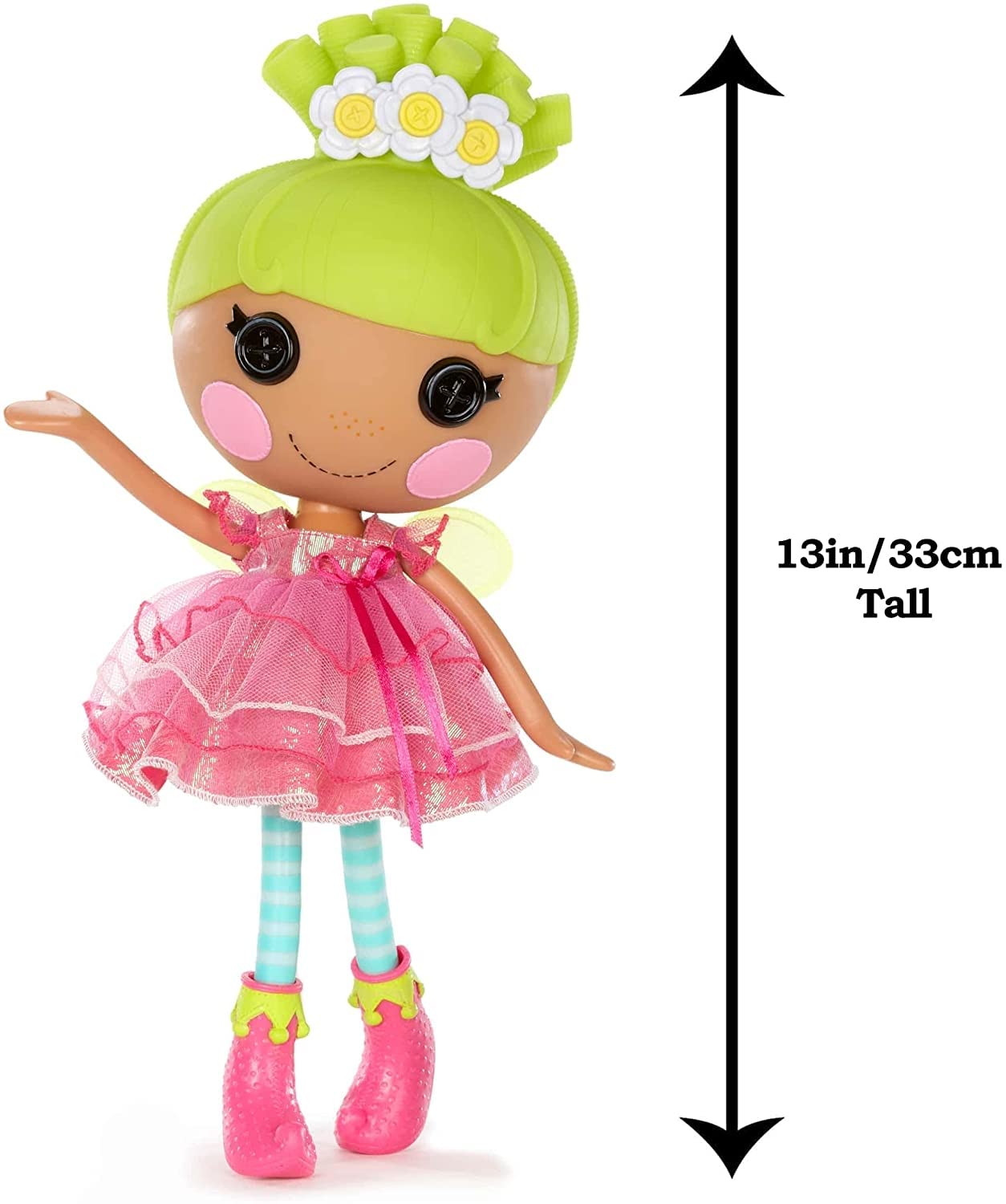 Lalaloopsy Muñeca Pix E. Flutters 33cm con luciérnaga - Muñeca Hada con Vestido Rosa y Zapatos Intercambiables - Caja Reutilizable - Edad: 3+ años