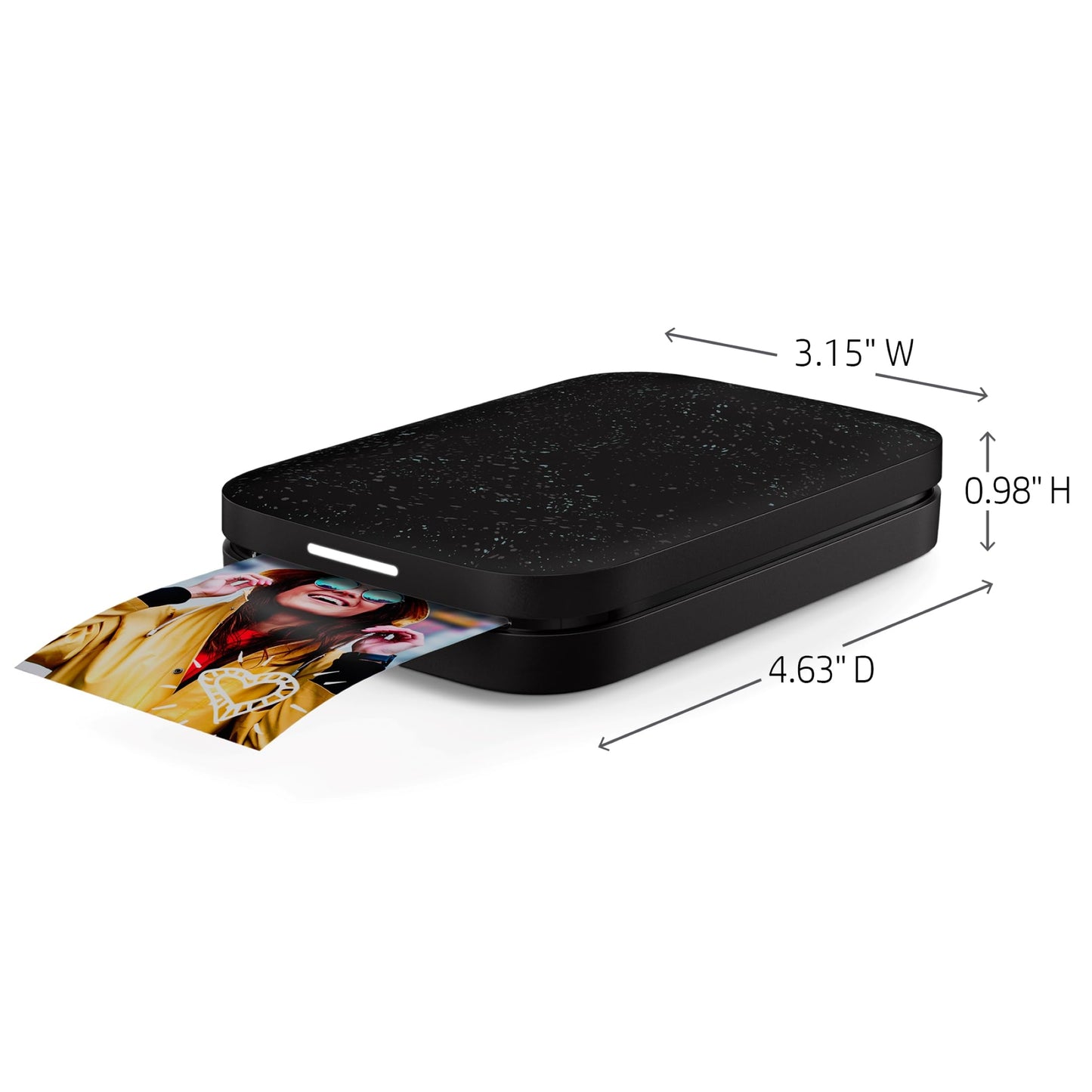 HP Sprocket Portable Photo Printer (2nd Edition) – Instantly print 2x3" sticky-backed photos from your phone – Noir 1AS86A