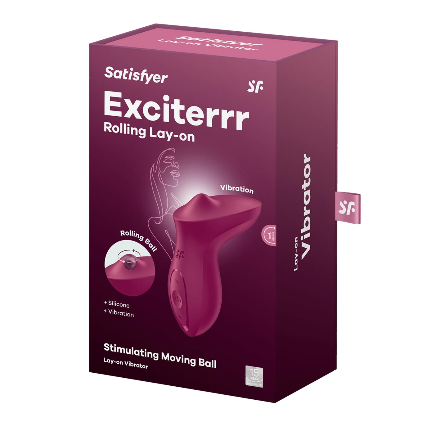 Vibrador Lay-on Satisfyer Cereza con Bola Estimulante y Recargable para Estimulación del Clítoris