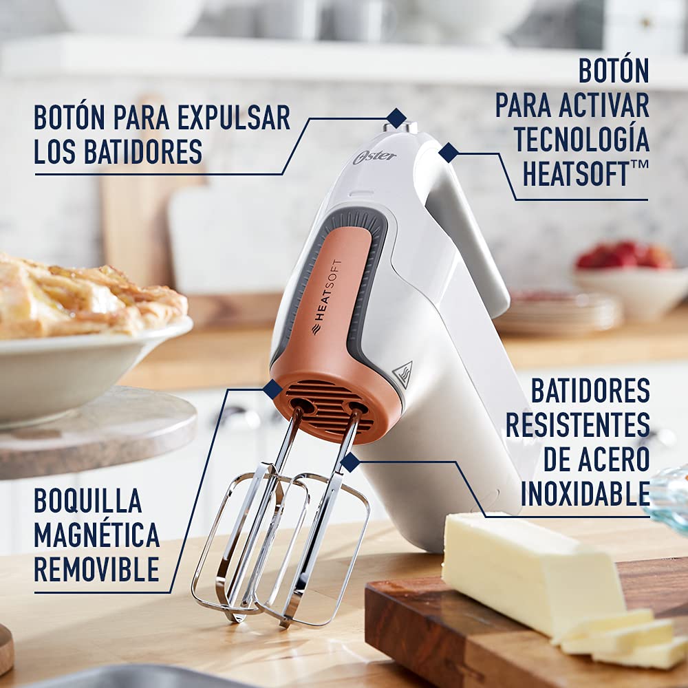 Batidora Manual Oster Blanca de Alta Potencia