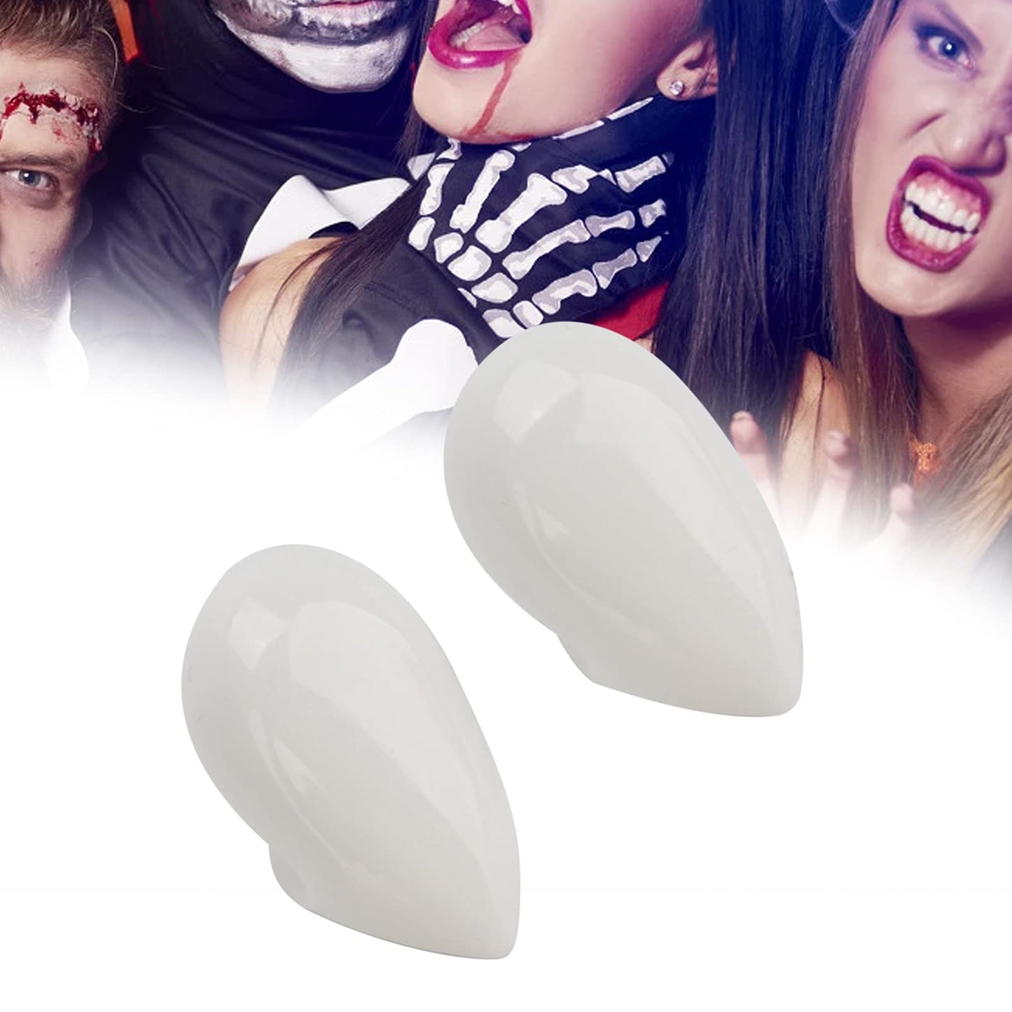 Colmillos Vampiro Cosplay Fiesta 13 mm Accesorio Disfraz para Hombre Lobo