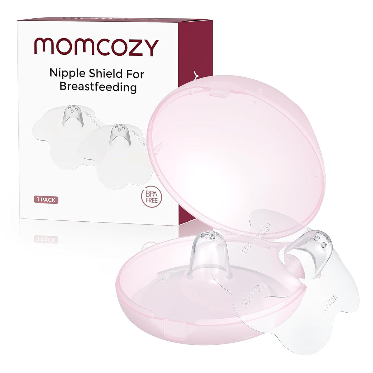 Momcozy - Protectores de pezón de silicona para lactancia, diseño de pétalos en forma de flor NS007 (1 par, 17 mm)