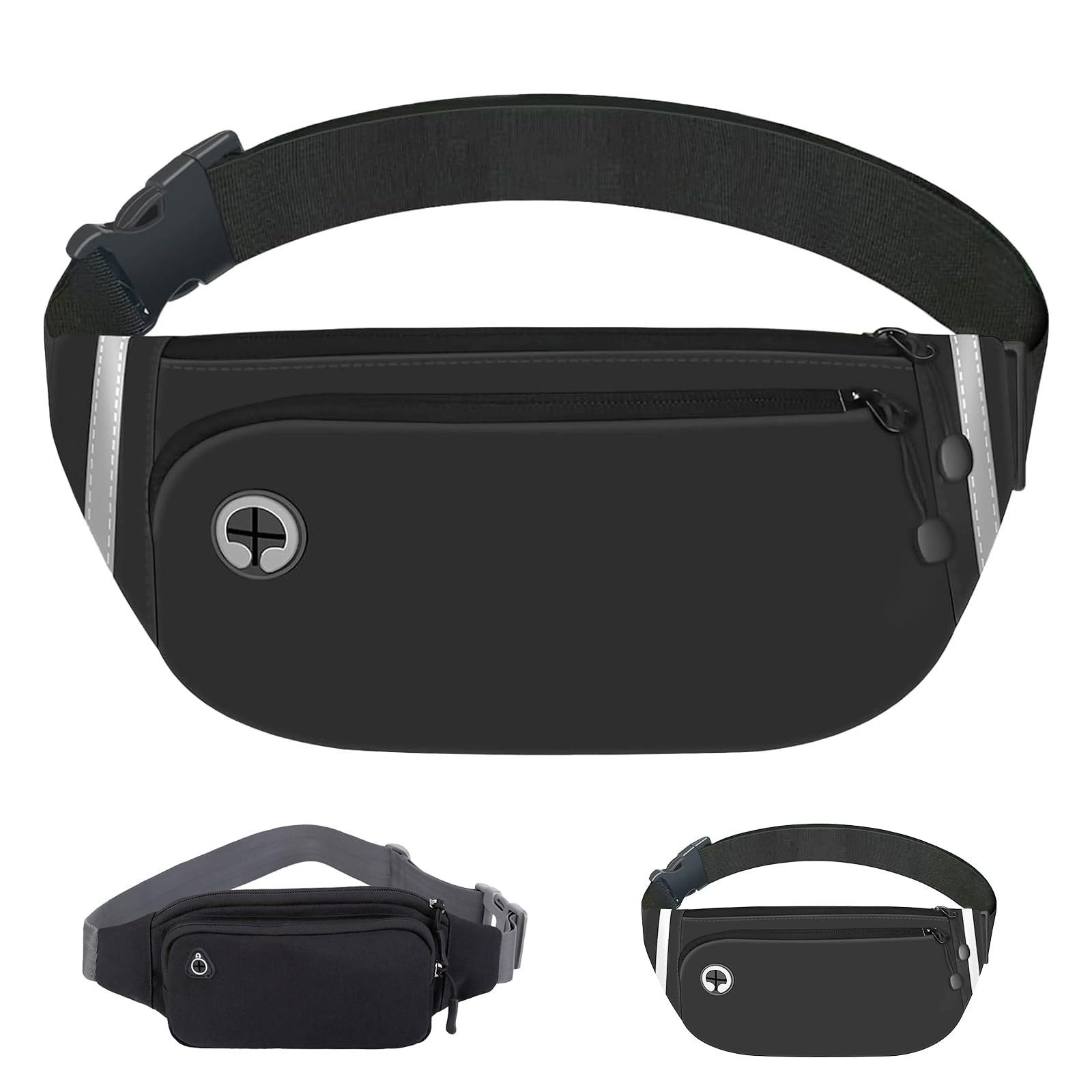EDECOR Cangurera Deportiva, Bolsa Deportiva con Cinturón de Hombres y Mujeres, Reflectante Bolsa de Cintura para Correr, para Correr Ciclismo Gimnasio