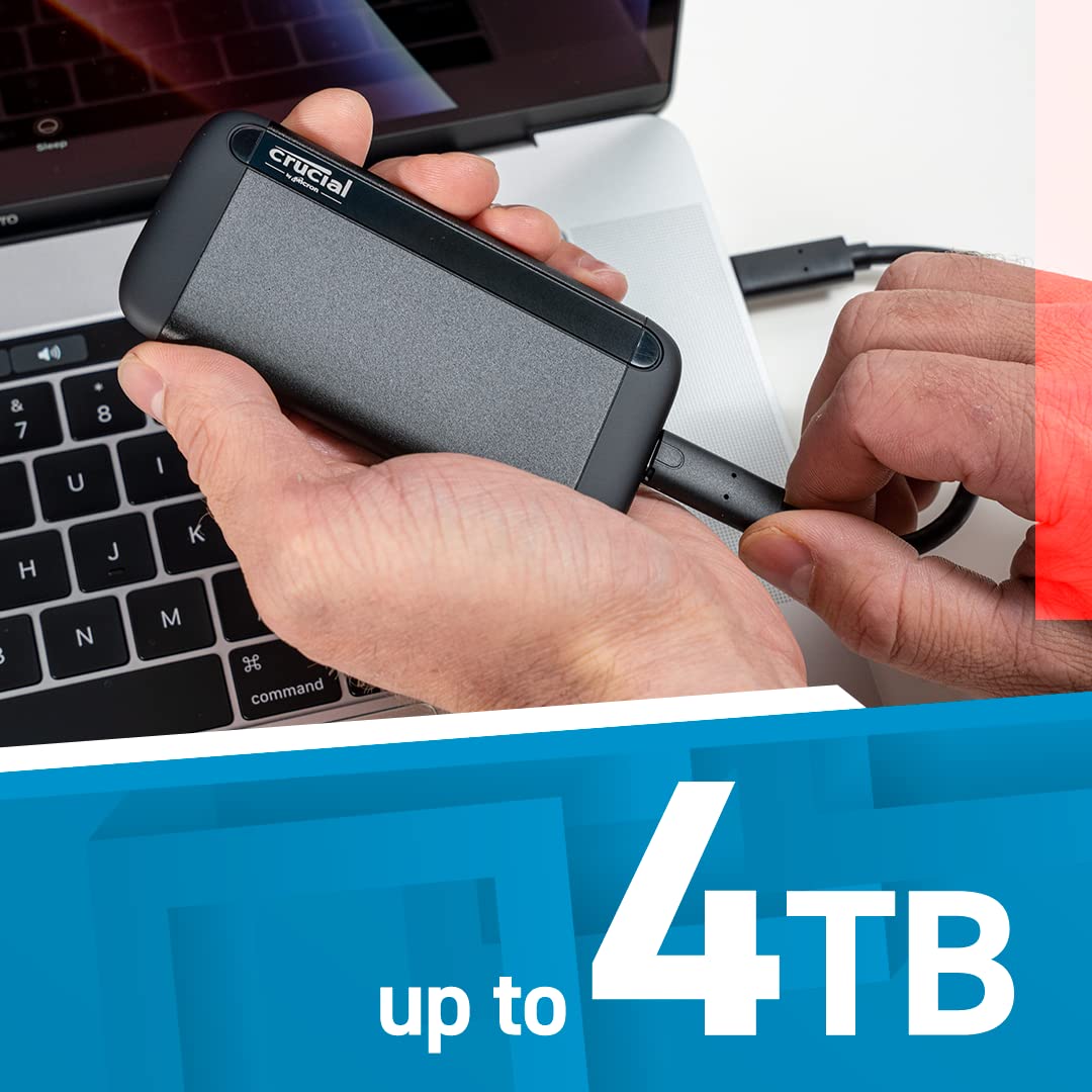 Crucial X8 SSD portátil de 2 TB – hasta 1050 MB/s – PC y Mac – USB 3.2 Unidad de Estado sólido Externa – CT2000X8SSD9