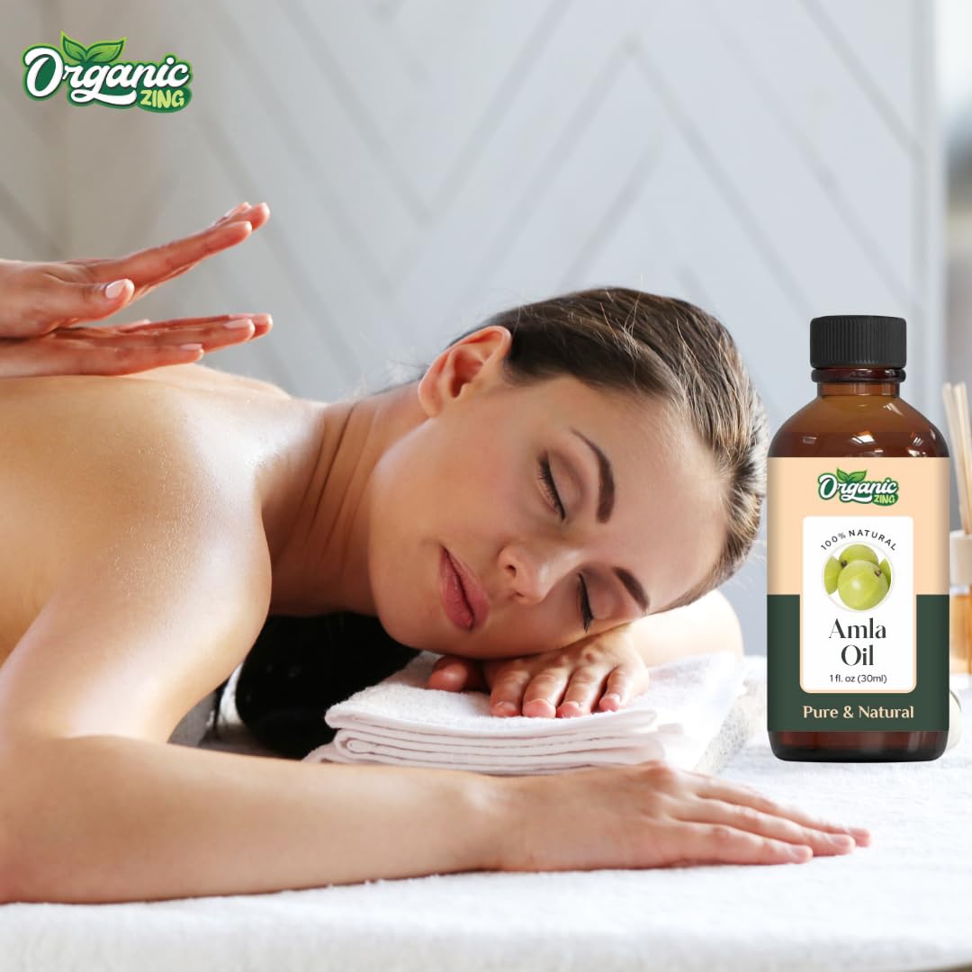 Organic Zing Amla Oil for Pure & Natural for Skin, Face, Hair Care, Aroma & Massage - 30ml