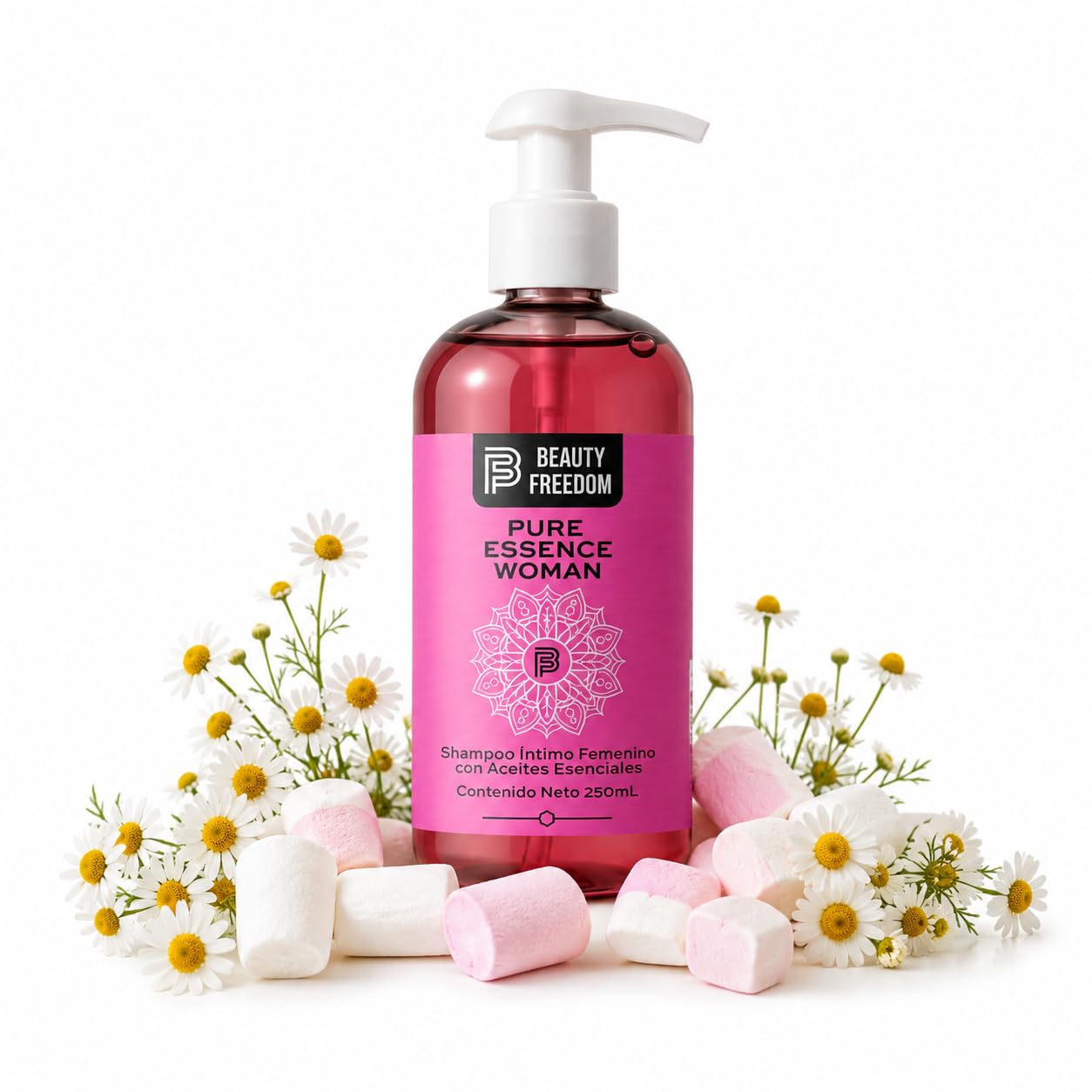 Jabón Íntimo Para Mujer - Beauty Freedom Pure Essence Woman 250ml - Con Tea Tree, Aloe Vera, Clorofila Y Vitamina E - Limpieza y Frescura - Con Aceite De Lavanda, Manzanilla Y Malvavisco