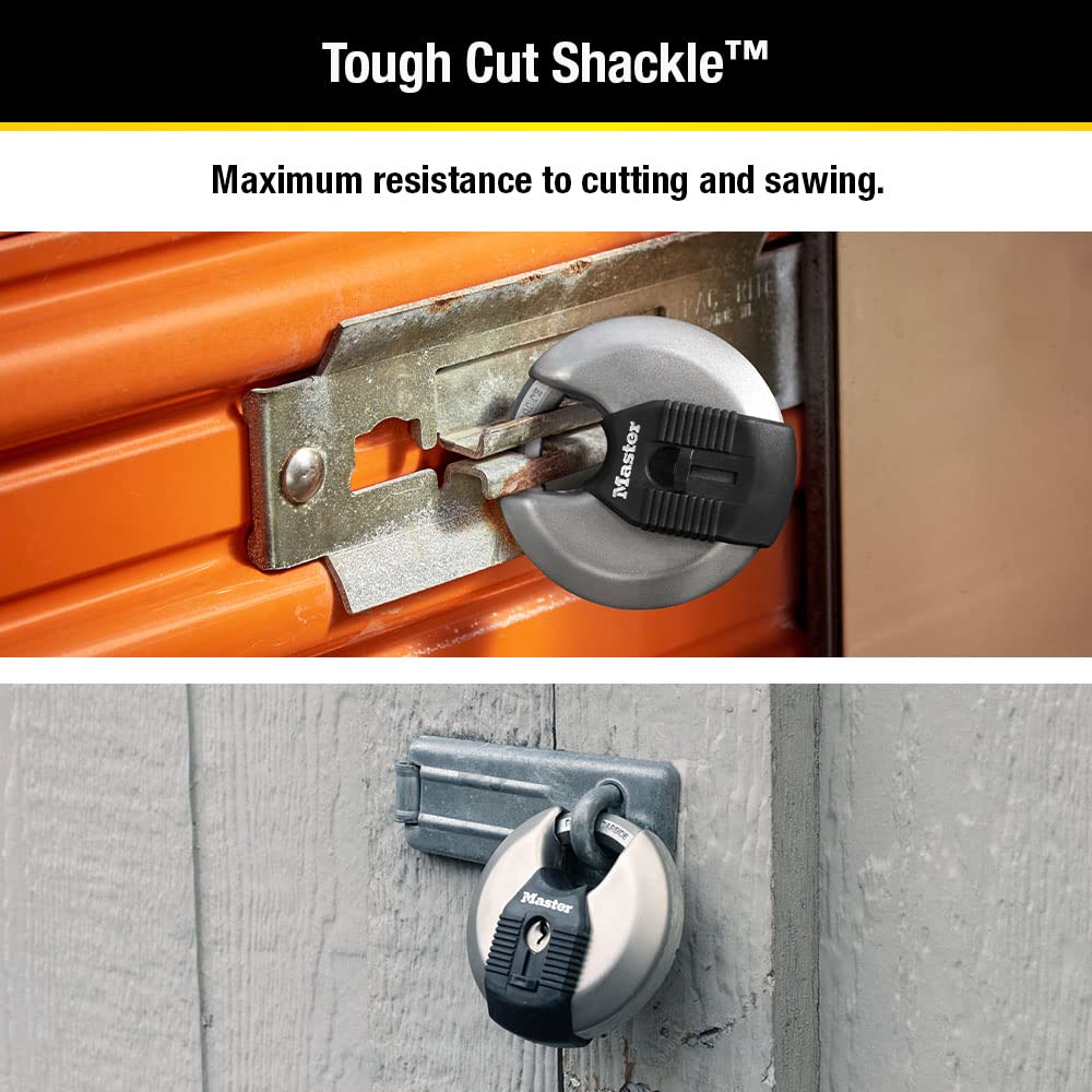 Candado Discus de Acero Inoxidable Master Lock Magnum con Llave