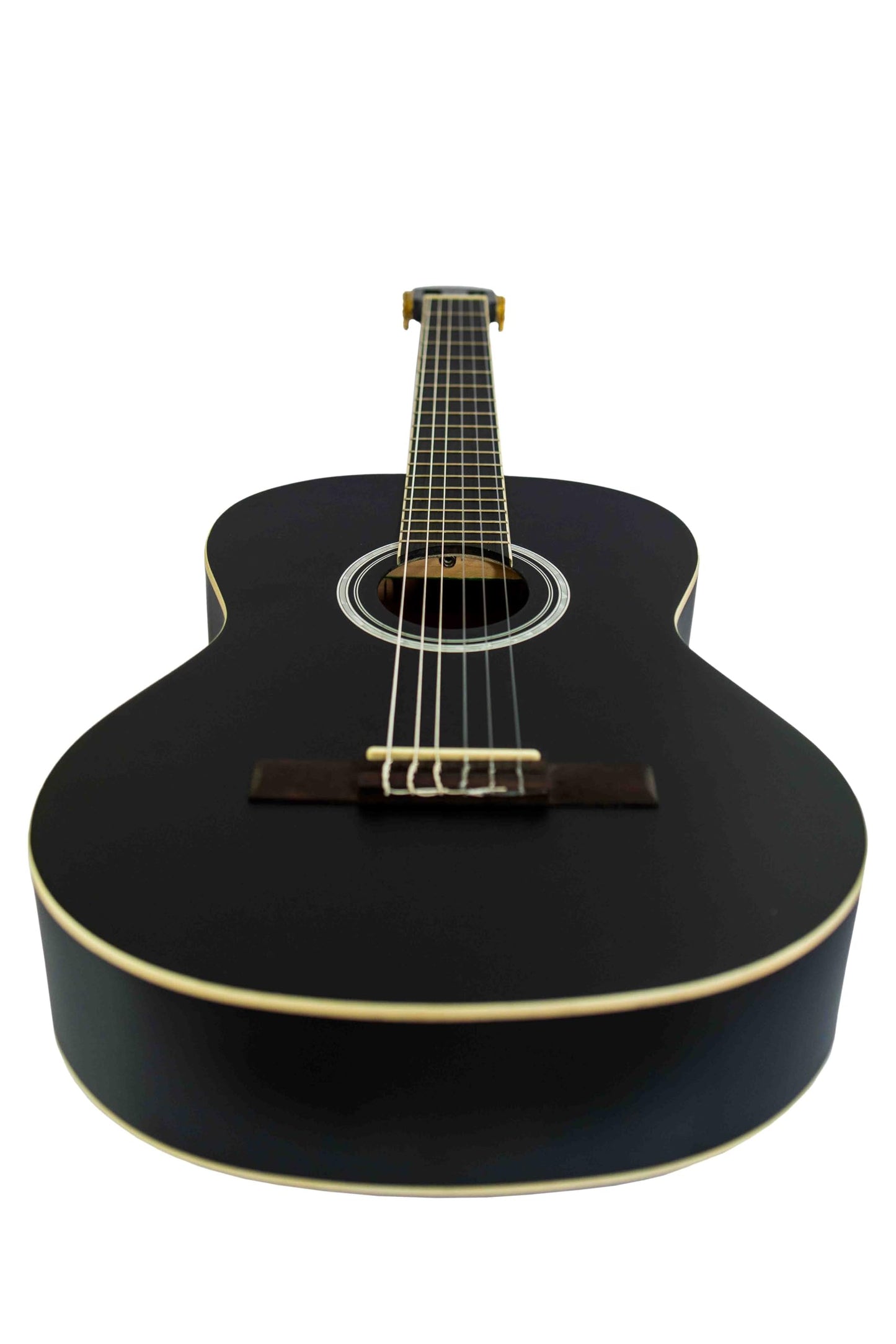 BAMBOO, Guitarra Clasica Negra Estudio con Funda, 39 pulgadas, 4/4, madera Linden. Ideal Estudiantes. Tamano Standard.