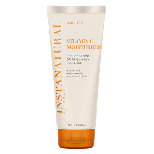 InstaNatural Vitamin C Moisturizer Cream - Anti Aging Face Lotion with Hyaluronic Acid & Organic Jojoba Oil - Fine Lines, Wrinkles, Hyperpigmentation, Dark Spots, & Acne - Men & Women - 3.4 oz