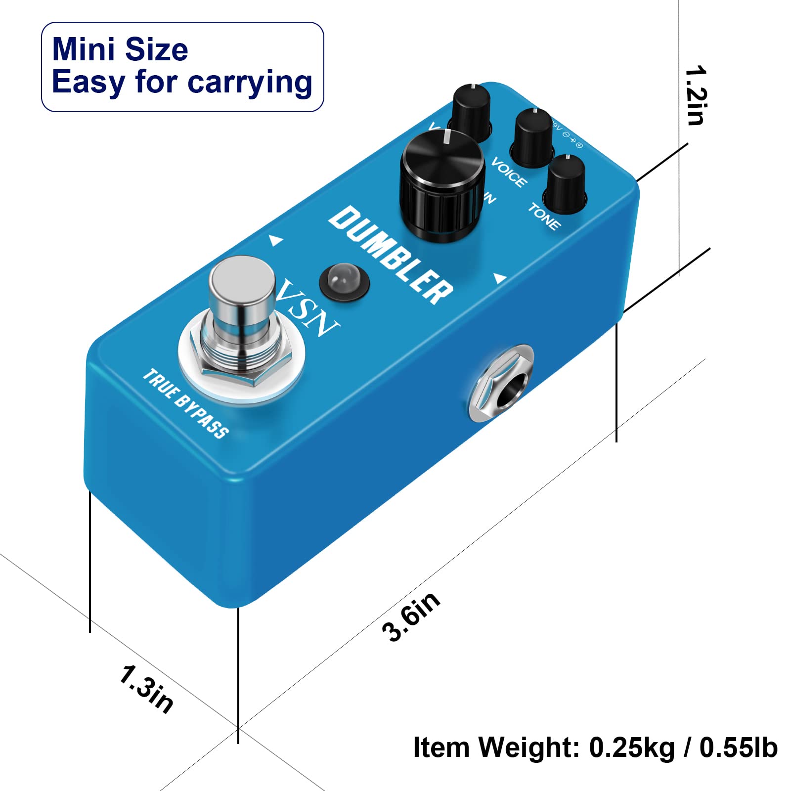 VSN Distortion Overdrive Dumbler Pedal Analog Dumbler Overdrive Pedals For Electric Guitar With Amp Simulator Effect Pedal For Mini Size Ture Bypass