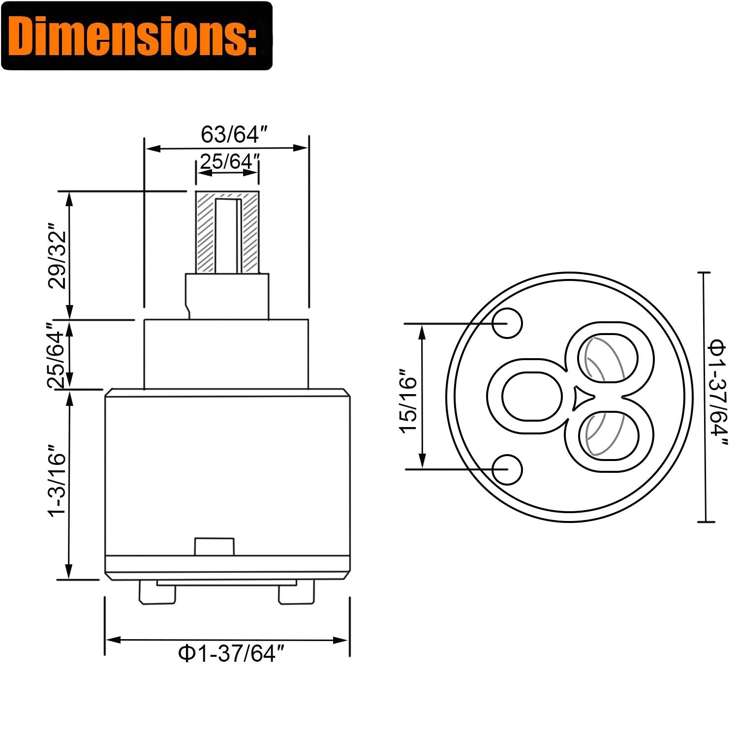 HWMATE - Cartucho de repuesto para llave de cerámica, Φ1-37/64″ / 40mm