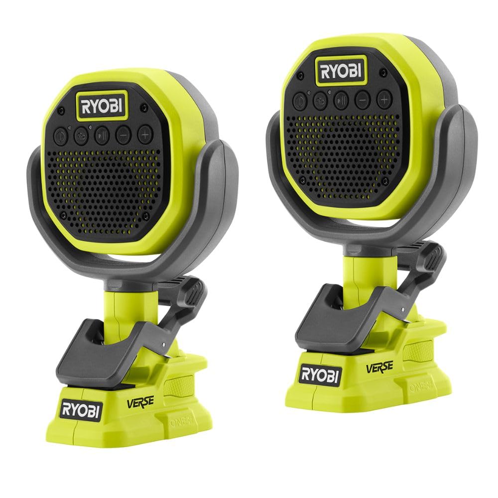 Altavoces ONE+ RYOBI 18 V VERSE con Abrazadera 2 Pack Solo Herramientas