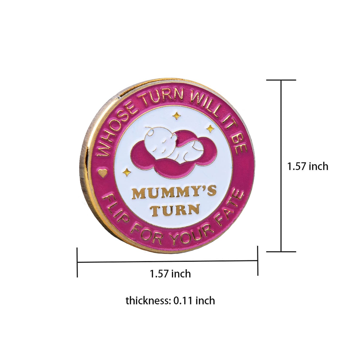 Divertida moneda para tomar decisiones de doble cara para regalos de nuevos padres