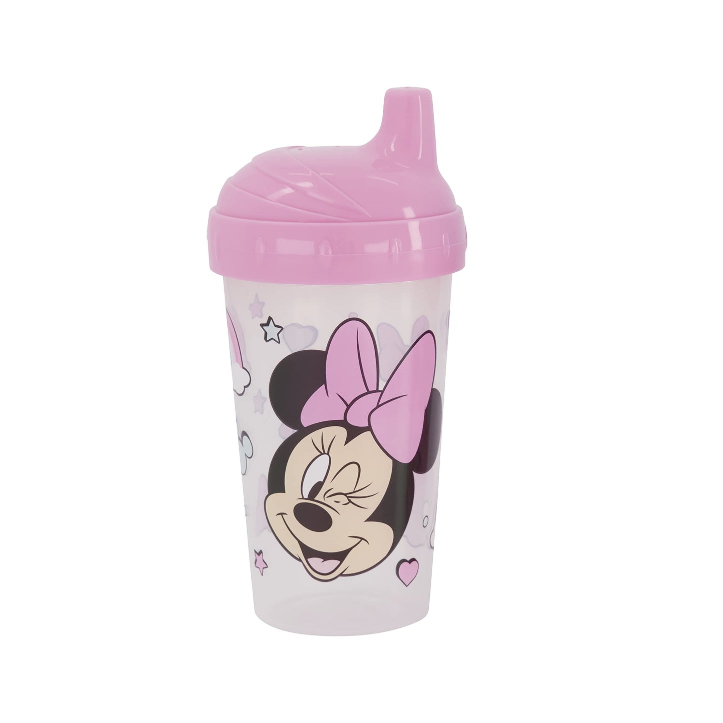 Toddler Sippy Cups for Girls | 10 Ounce Minnie Mouse Sippy Cup Pack of Two with Straw and Lid | Durable Blue Leak Proof Travel Water Bottle for Toddlers