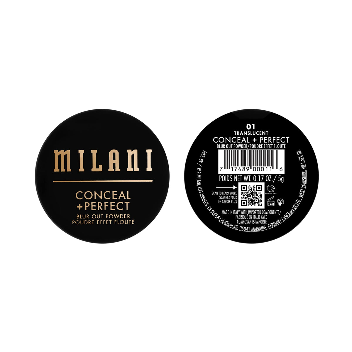 Milani Ocultar + Perfect Blur Out Polvo Ajuste Mate para Todos Los Tonos de Piel