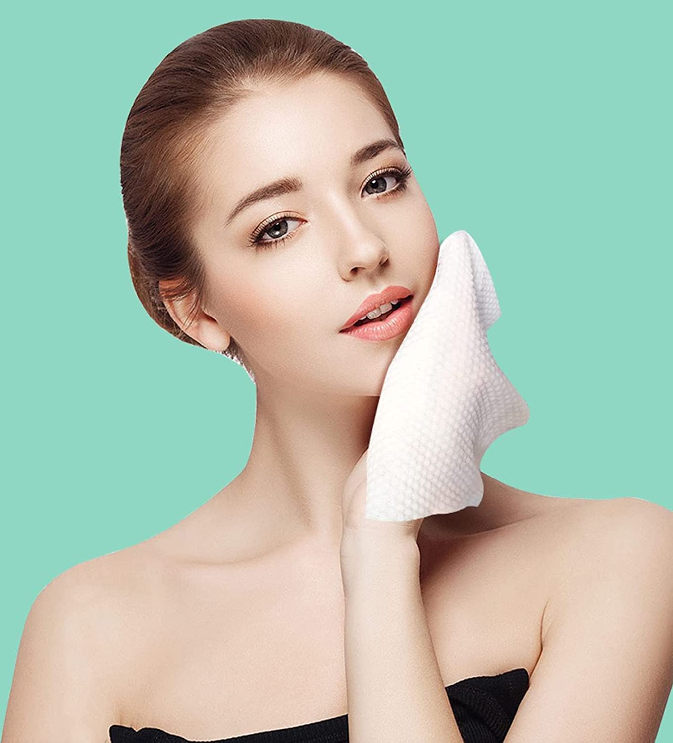 Toallita suave y seca, 100% algodón, toalla facial desechable, sin pelusas, uso húmedo en seco para piel sensible, limpieza facial, eliminación de maquillaje, limpieza de superficies (300 Count (Pack of 3))