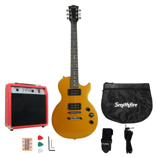 Smithfire LP-100 Guitarra Eléctrica Pack, Dorado