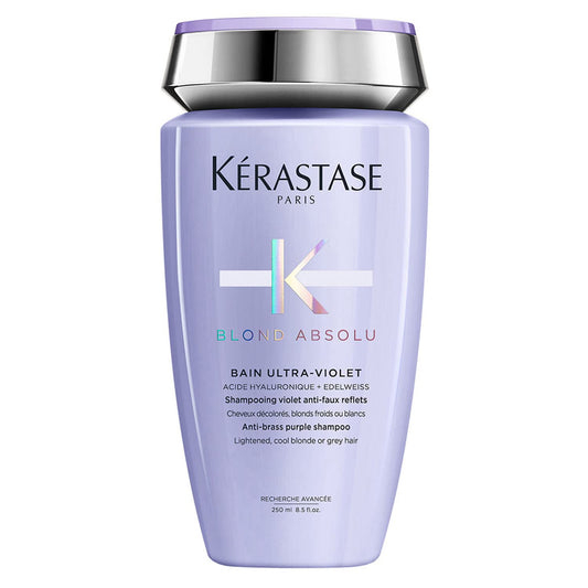 Shampoo Kérastase Ultra-Violet Morado con Pigmentos Ultravioletas para Neutralizar Tonos Amarillos en Cabello Rubio