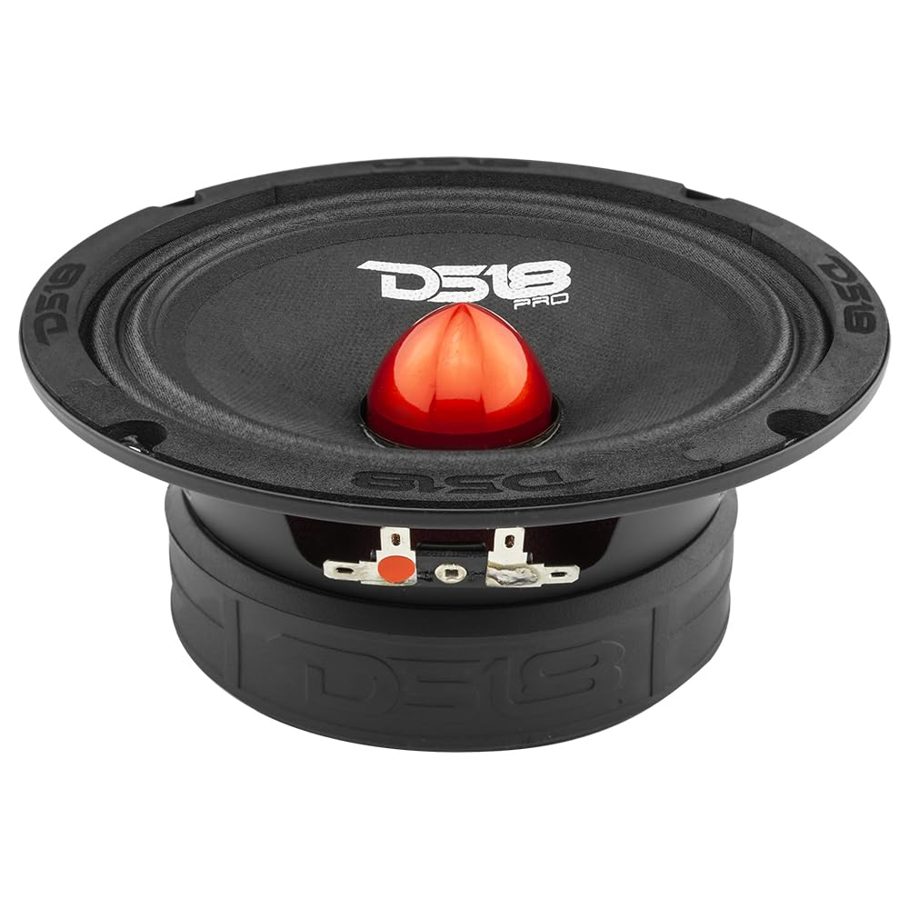 Altavoz Medio DS18 Rojo con Bullet de Aluminio para Sistema de Sonido de Coche o Camión