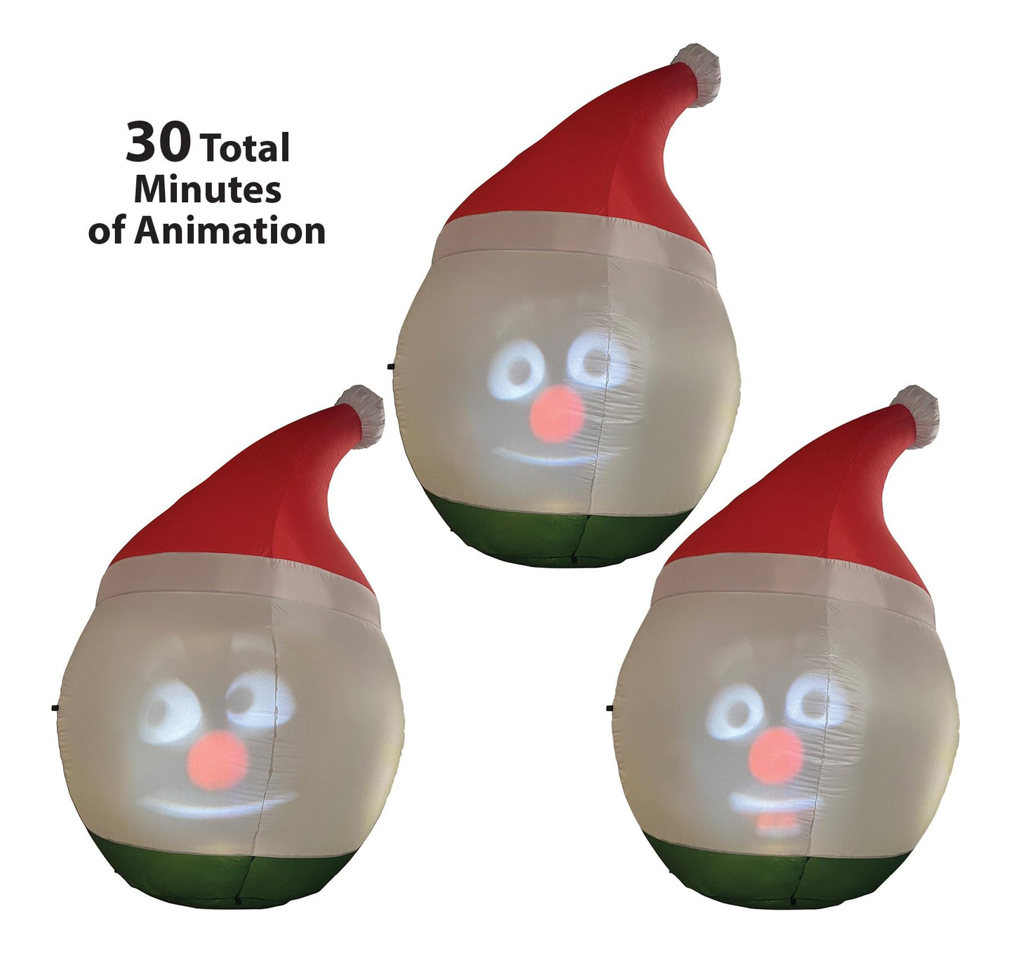 ANIMAT3D Muñeco de Nieve Inflable Inflable Mr. Chill Talking con visualización HD integrada de 56 Pulgadas y proyector Integrado + Altavoz Incluye 30 Minutos de Contenido
