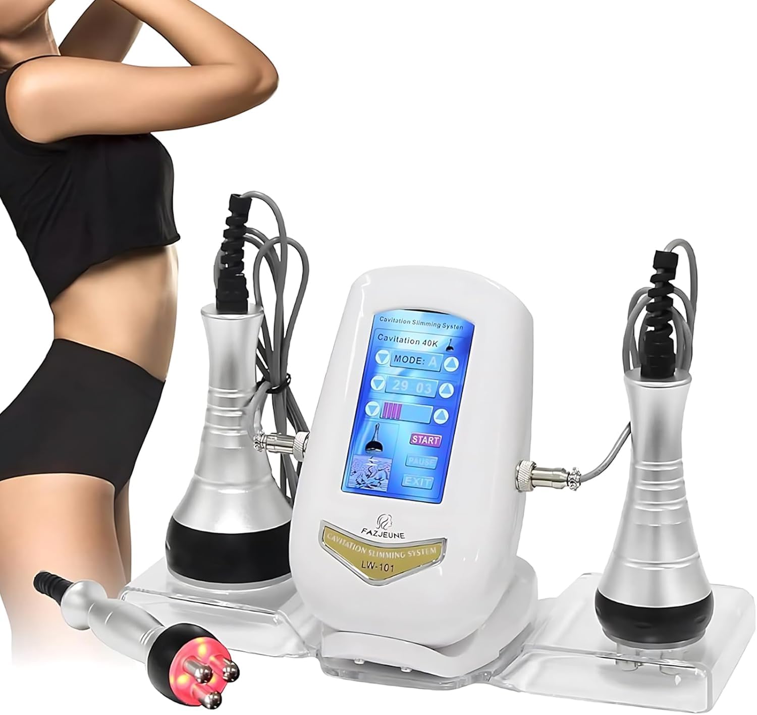 Masajeador 3 en 1 para Celulitis Cavitación y Radiofrecuencia Corporal y Facial para Salones y uso Doméstico