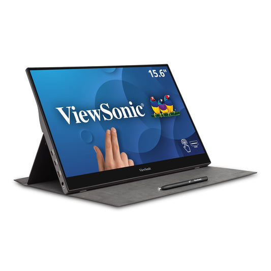 Monitor Ultra Portátil Viewsonic Negro Visualización Táctil 15.6" 1080p Ojos Cuidados y Soporte Integrado