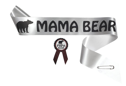 Amy's Bubbling Boutique, Banda para baby shower y papá para ser de color blanco y negro con pin de diamantes de imitación, Banda de satén y pin de diamantes de imitación cartulina y cinta de grogrén
