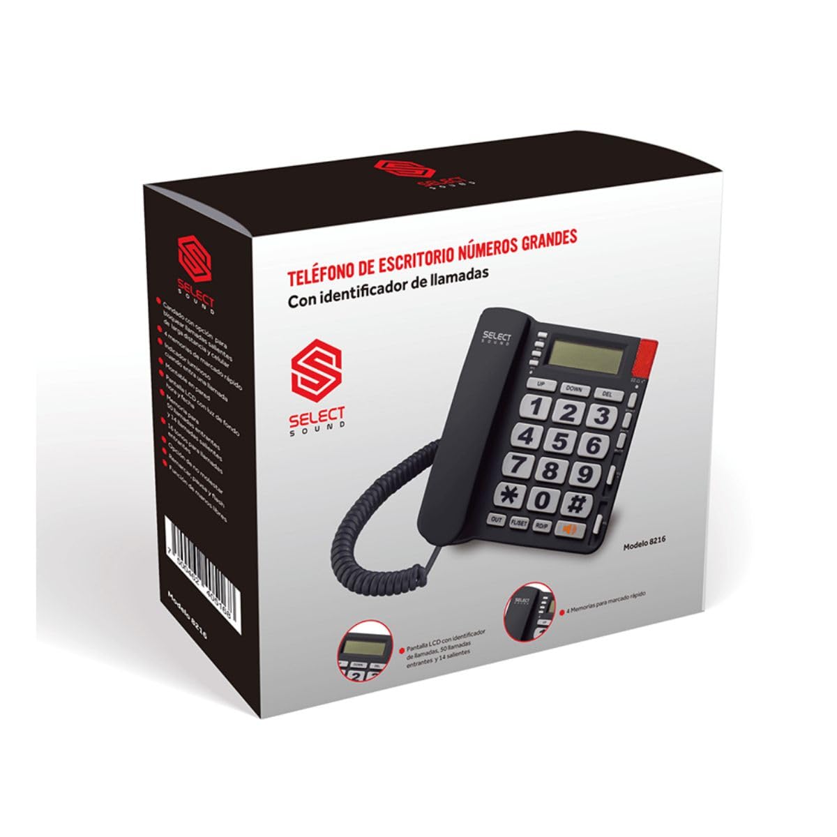 Select Sound Teléfono Alámbrico con Numeros Grandes