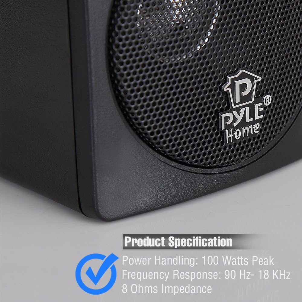 Bocinas Mini Cubo 3 Pulgadas Pyle Home Negro 100 Vatios