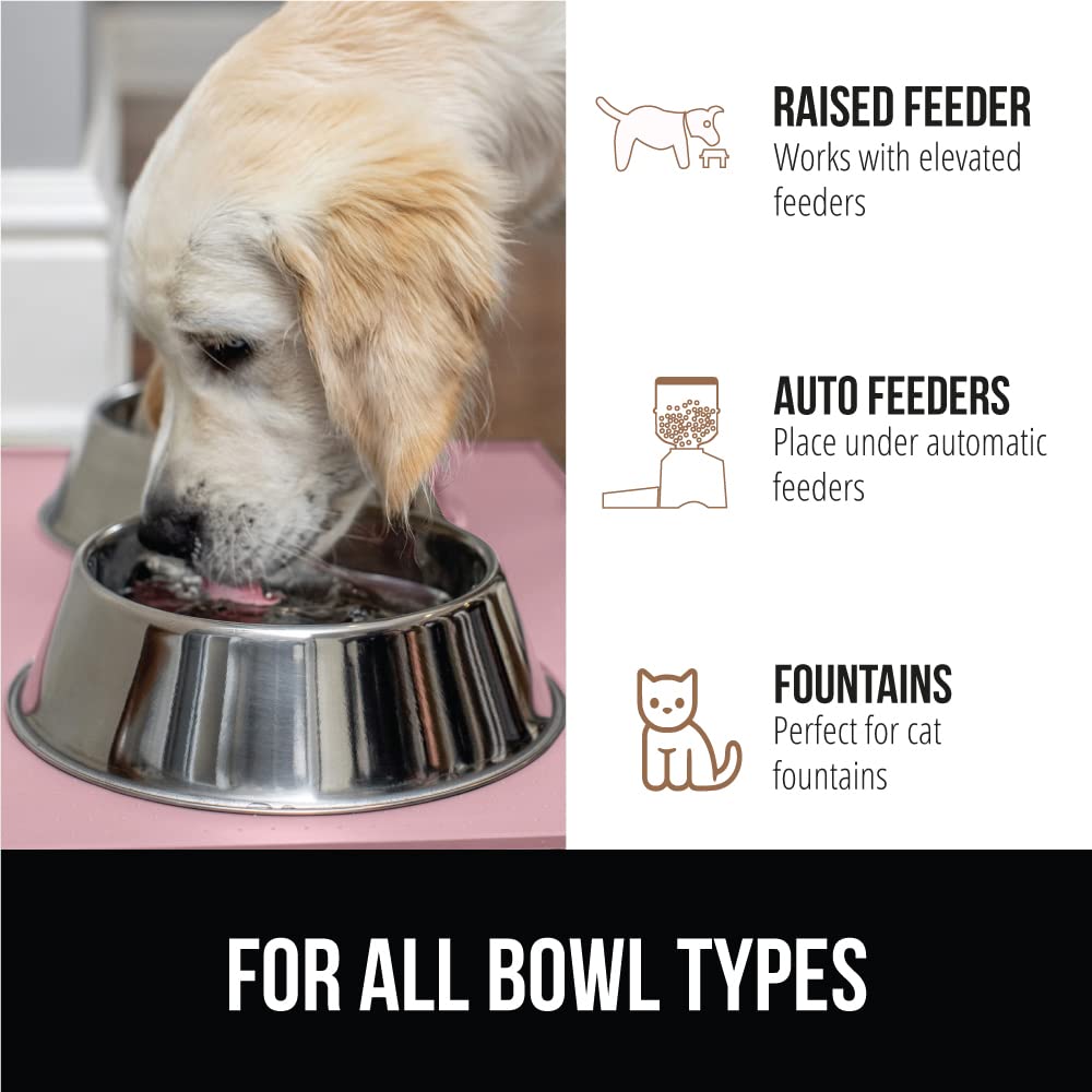 Gorilla Grip 100% Impermeable con Borde Elevado, Alfombrilla de alimentación de Silicona para Mascotas, sin BPA, Las Alfombrillas para Comida para Perros y Gatos contienen derrames, 28x18 Pink
