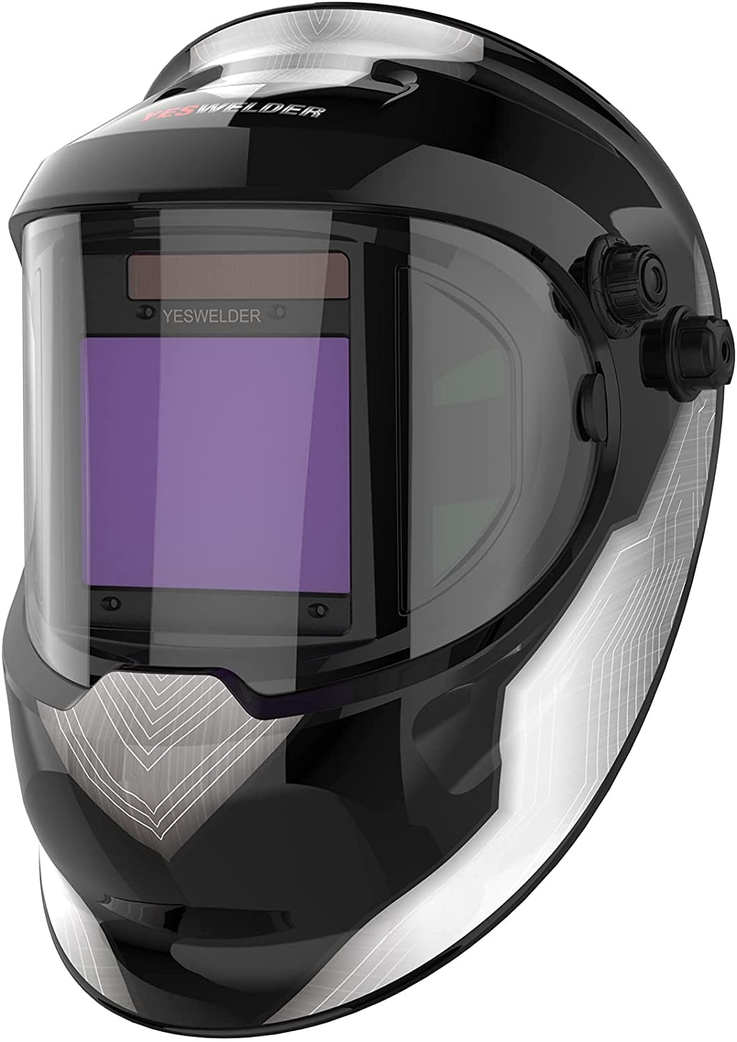 Casco de Soldadura YESWELDER Color Real con Visión Lateral y Oscurecimiento Automático