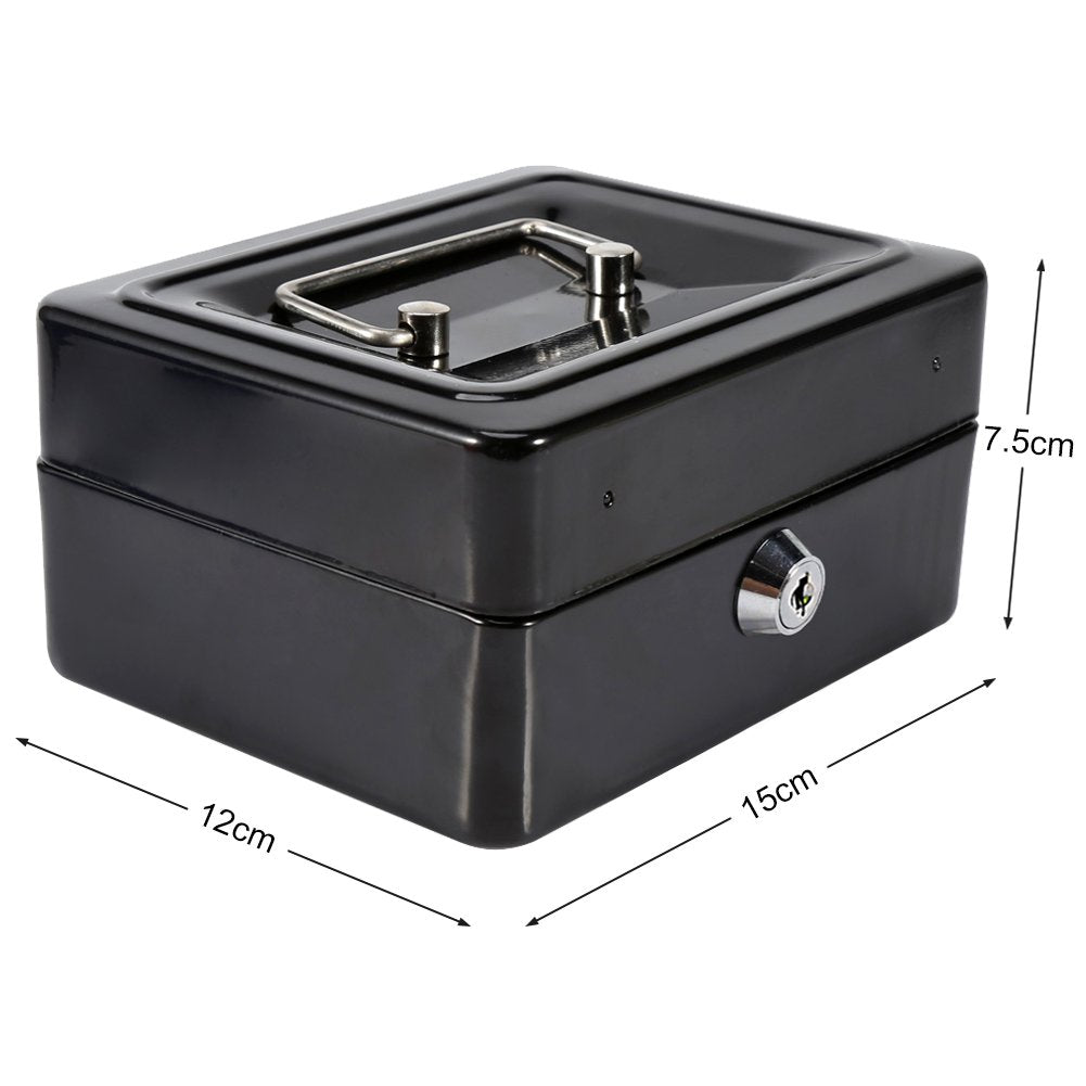 Caja de Efectivo Con Cerradura de Combinación Caja de Dinero Metálica Segura para Caja de Seguridad Acero Digital Seguro-Electrónico para El Hogar, Negocios o Viajes(Negro)