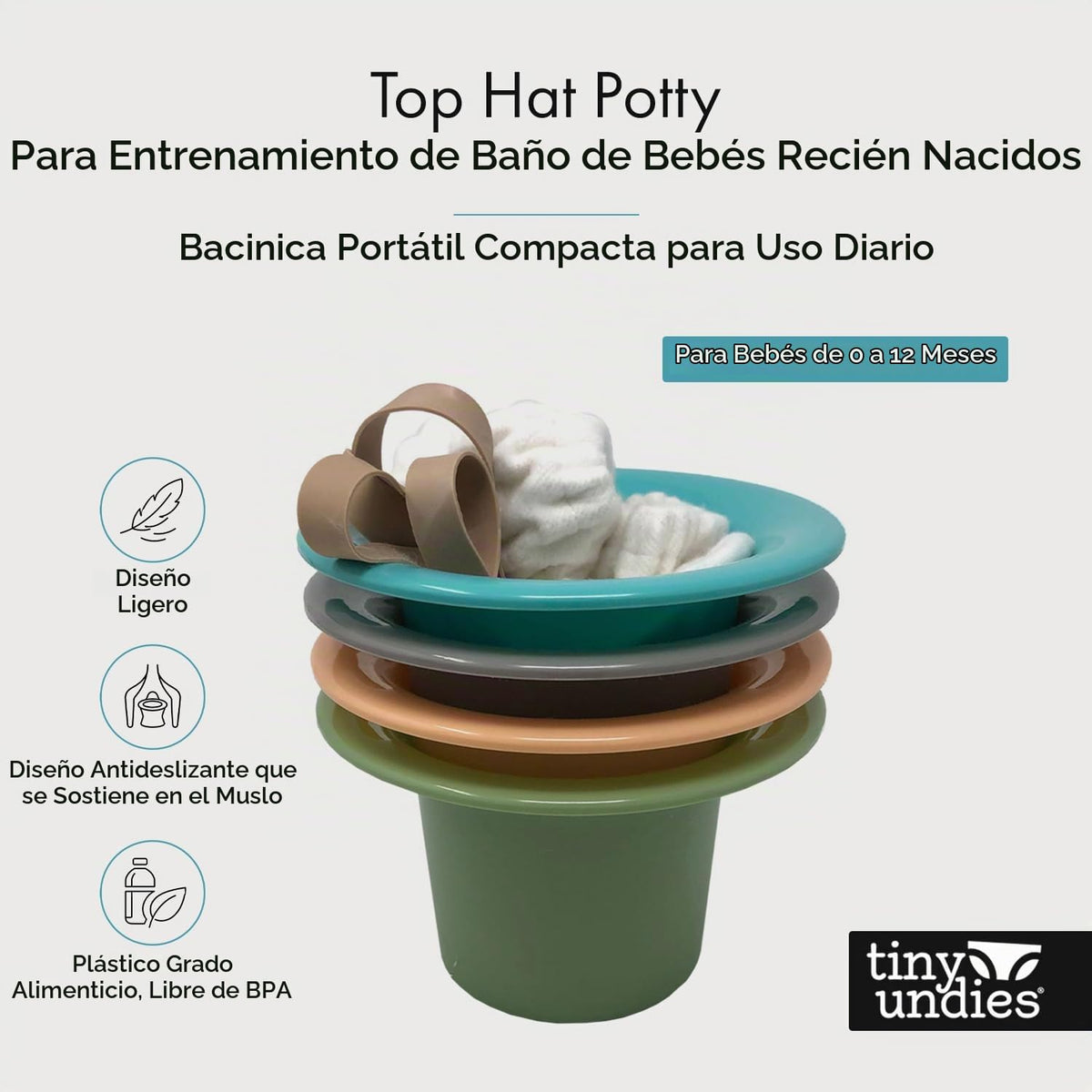 Orinal para recien nacido, para entrenamiento de orinal Comunicacion de eliminacion Incluye 100% algodon sin tenir acogedor Banda de goma antideslizante para entrenamiento de orinal de bebe EC (gris)