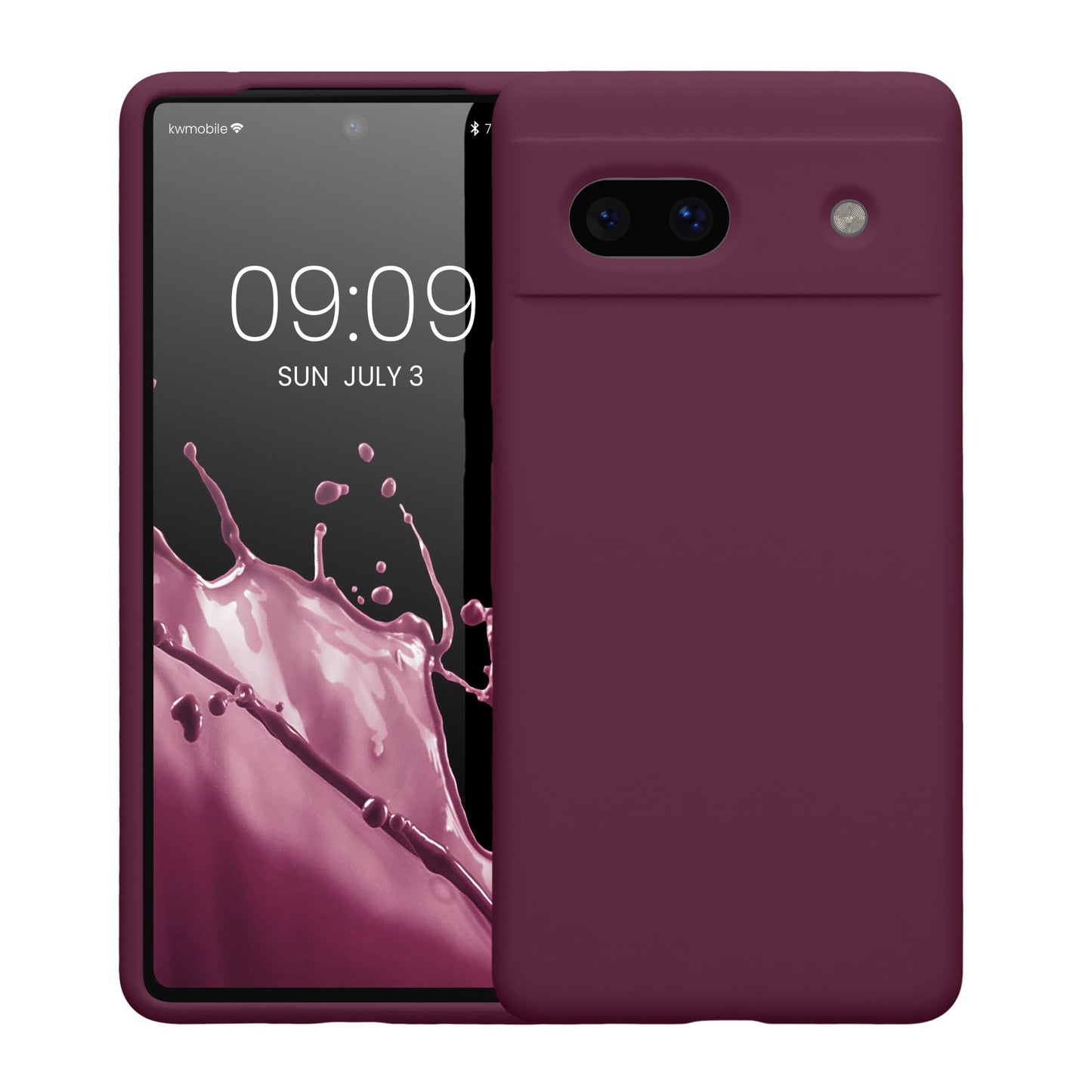 kwmobile Carcasa Compatible con Google Pixel 7a Funda - Case TPU y Silicona antigolpes - Apto Carga inalámbrica - Violeta Burdeos
